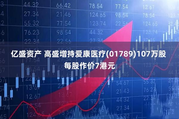 亿盛资产 高盛增持爱康医疗(01789)107万股 每股作价7港元